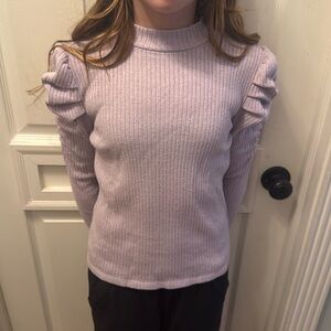 Janie and Jack purple shiny turtleneck long sleeve shirt 12